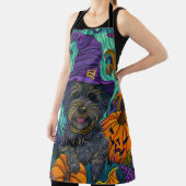 Spookachtige Tibetaanse Terriër Hond Halloween Hek Schort (Insitu)