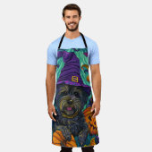 Spookachtige Tibetaanse Terriër Hond Halloween Hek Schort (Gedragen)