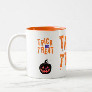 Spookachtige Trick or treat Jack-o'-lantaarn Hallo Tweekleurige Koffiemok