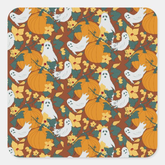 spookachtige tuin vierkante sticker (Voorkant)