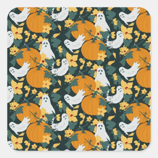 spookachtige tuin vierkante sticker (Voorkant)