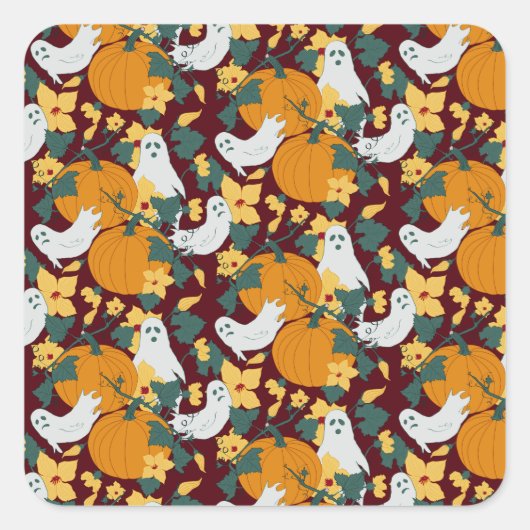 spookachtige tuin vierkante sticker (Voorkant)