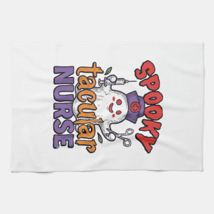 Spookachtige Verpleegster Halloween Geest T-Shirt Theedoek