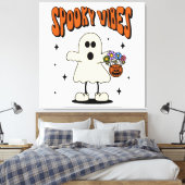 Spookachtige vibes geest canvas afdruk (Insitu (Slaapkamer))