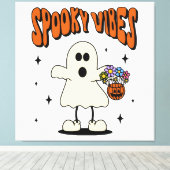 Spookachtige vibes geest canvas afdruk (Insitu (Houten vloer))