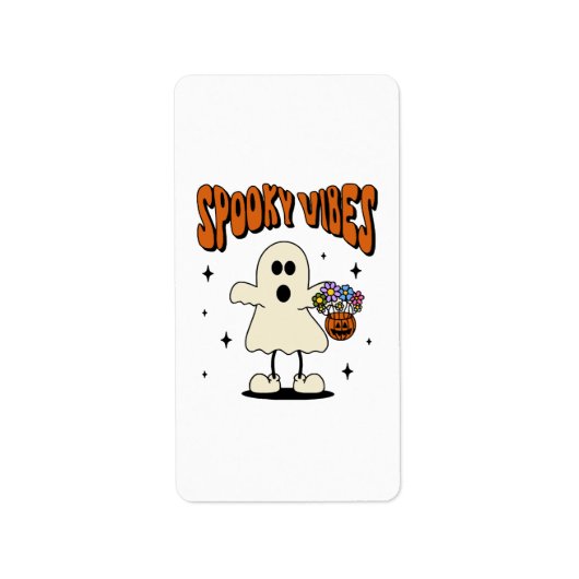 Spookachtige vibes geest etiket (Voorkant)