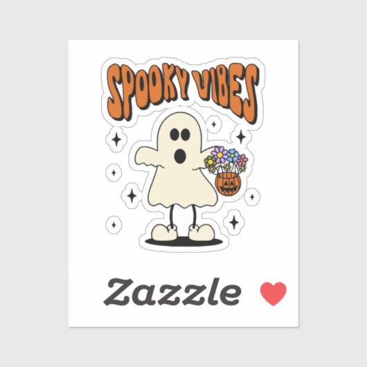 Spookachtige vibes geest sticker (Vel)