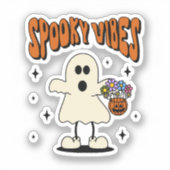 Spookachtige vibes geest sticker (Voorkant)