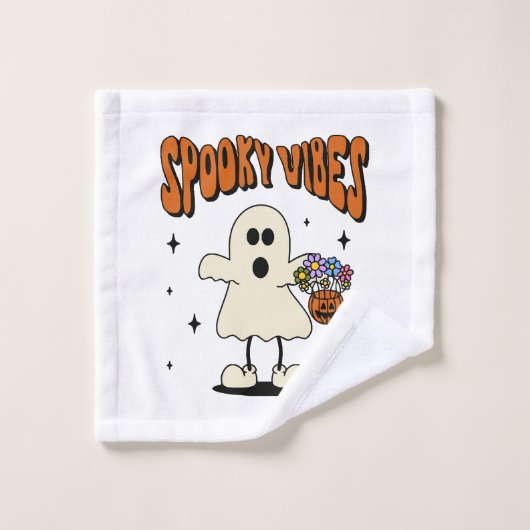 Spookachtige vibes geest washandje (Wasdoekje)