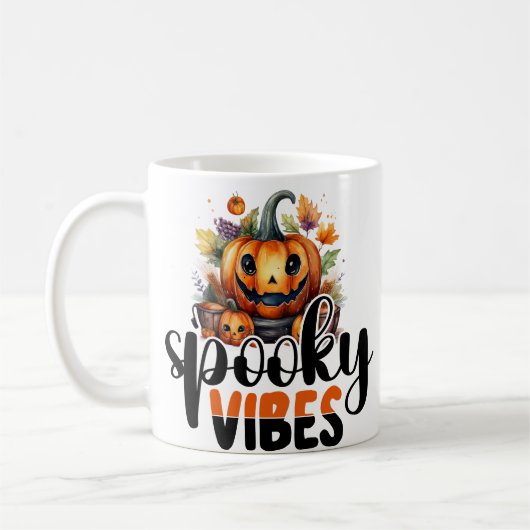 Spookachtige vibes koffiemok (Links)