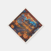 Spookachtige villa in het bos, pompoenen, Hallowee Servet (Hoek)