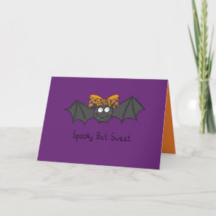 Spookachtige Vleermuis Snoepje - Halloween Wenskaa Kaart