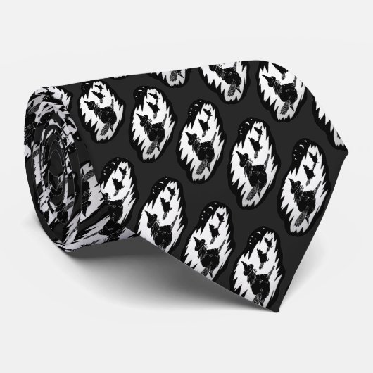 spookachtige vliegende heks op broomsticks hallowe stropdas (Opgerold)