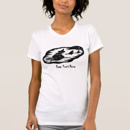 spookachtige vliegende heks op broomsticks hallowe t-shirt