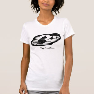 spookachtige vliegende heks op broomsticks hallowe t-shirt