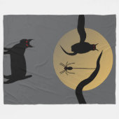 Spookachtige Volle Maan Fleece Deken (Voorkant (Horizontaal))