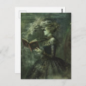 Spookachtige vrouw die Dark Fantasy leest Briefkaart (Voorkant / Achterkant)