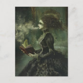 Spookachtige vrouw die leest briefkaart (Voorkant)