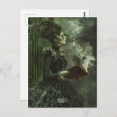 Spookachtige vrouw met ijzig boek briefkaart (Voorkant / Achterkant)