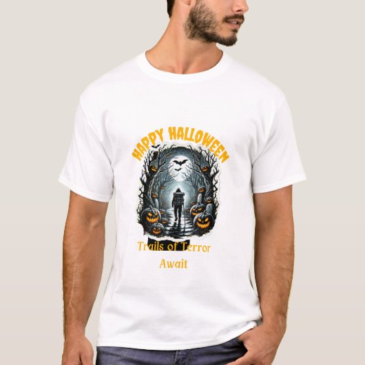 Spookachtige wandelpaden van terreur wachten t-shirt (Voorkant)