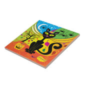 Spookachtige wind kat tegeltje (Zijkant)