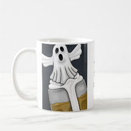 Spookachtige witte geest koffiemok