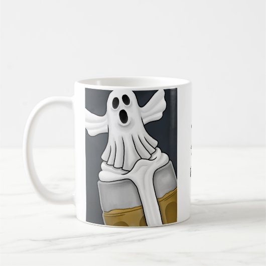 Spookachtige witte geest koffiemok (Links)