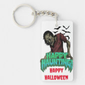 Spookachtige Zombie Halloween Spooky Haunted Sleutelhanger (Voorkant)