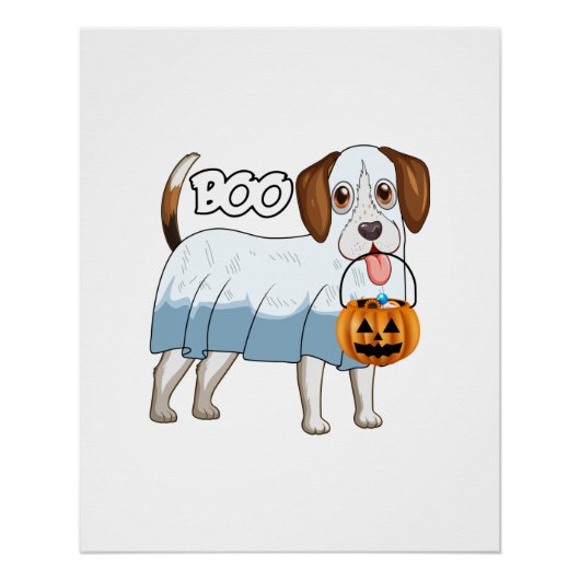 Spookbeagle halloween hond perfect poster (Voorkant)