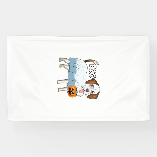 Spookbeagle Halloween-hond Spandoek (Horizontaal)