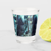 spookbeeld op de trappen borrelglas shot glas (Voorkant)