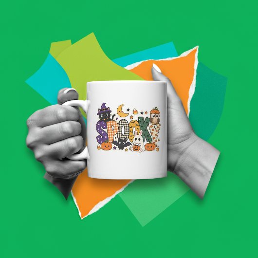 Spookblokletters Koffiemok