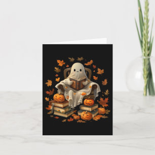 Spookboek lezen Pompoen Gothic Halloween Leraar Kaart