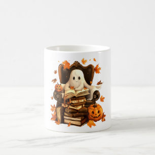 Spookboek lezen Pompoen Halloween leraren Koffiemok