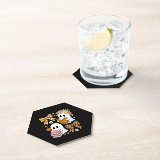 Spookboeken Halloween Bloemen Herfst Halloween Kartonnen Onderzetters (Insitu)