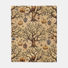  spookbomen & pompoenlantaarns Patroon Fleece Deken