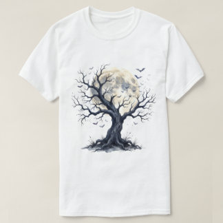 Spookboom onder de volle maan t-shirt