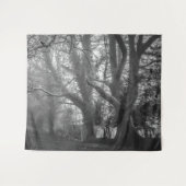 Spookbos Zwart-witfotografie Wandkleed (Voorkant (horizontaal))