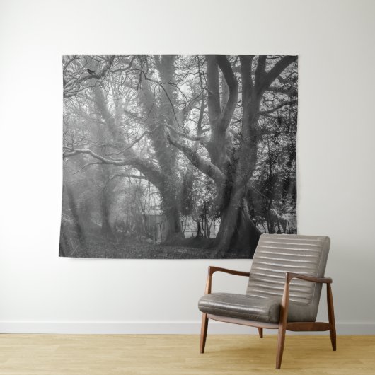 Spookbos Zwart-witfotografie Wandkleed (In Situ (horizontaal))