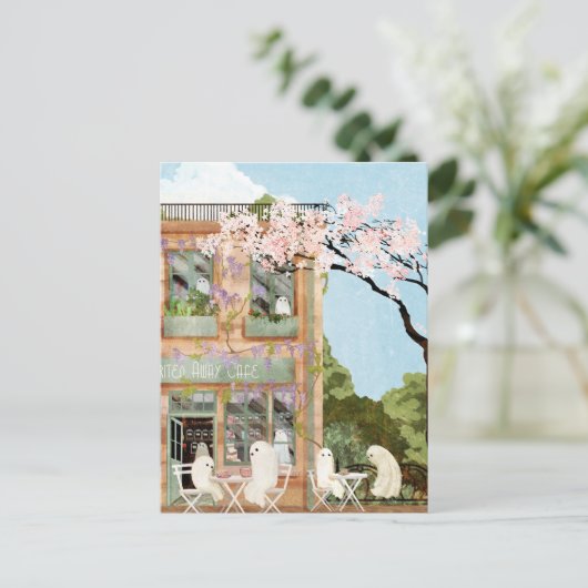 spookcafé briefkaart (Staand voorkant)