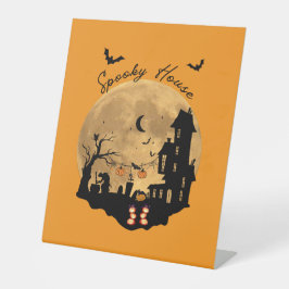 Spookdecoratie van Hauntingly Fun Reclamebord Met Voetstuk