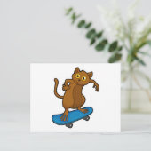Spookdier als Skater met Skateboard Briefkaart (Staand voorkant)