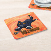 Spookdieren Kat en muis Kartonnen Onderzetters (Schuin)