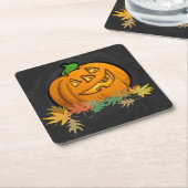 Spookdieren pomkin kartonnen onderzetters (Schuin)