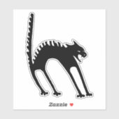 Spooked cat Halloween illustratie Sticker (Vel)