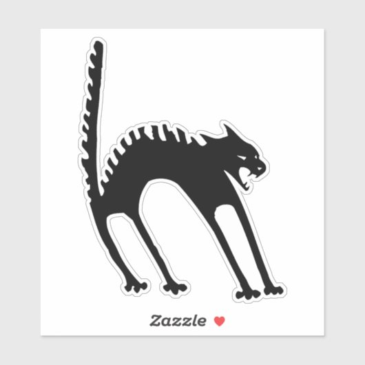 Spooked cat Halloween illustratie Sticker (Vel)