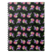 Spooked Halloween Cat op pompoentekening Notitieboek (Voorkant)