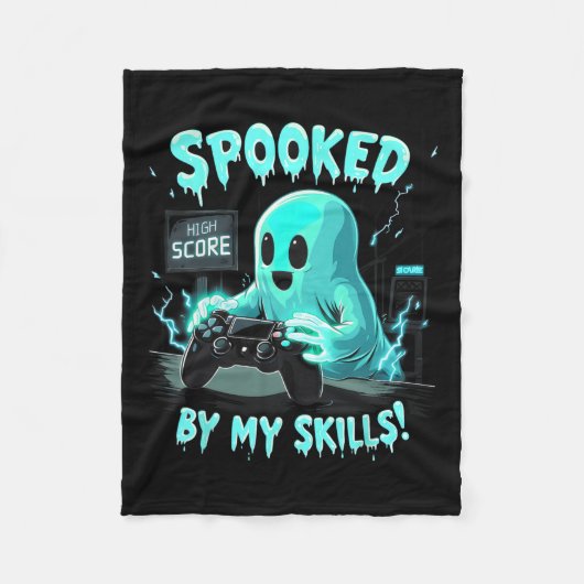 Spooked Schattige Ghost Halloween Spooky Seizoen Fleece Deken (Voorkant)