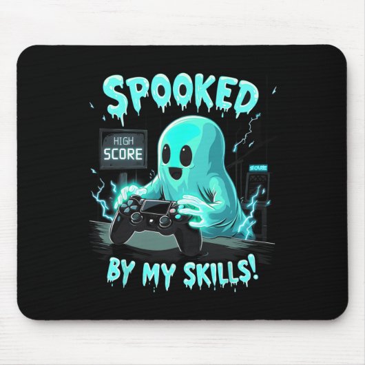 Spooked Schattige Ghost Halloween Spooky Seizoen Muismat (Voorkant)