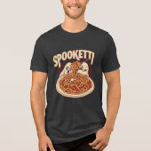 Spooketti Grappige Halloween Spaghetti Eten Pun Tri-Blend Shirt (Voorkant)